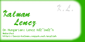 kalman lencz business card
